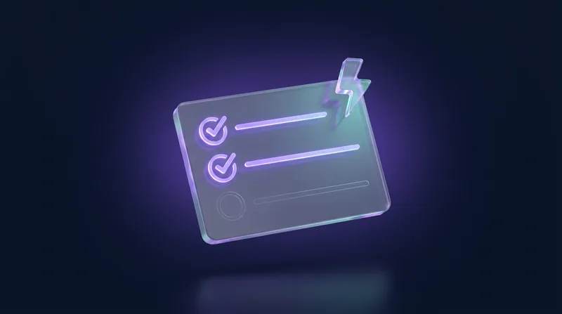 Glass checklist with a lightning bolt